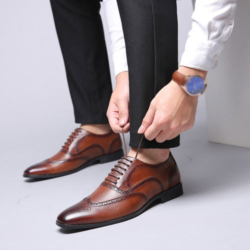 New Arrival Retro Bullock Design Men Classic Business Formal Shoes