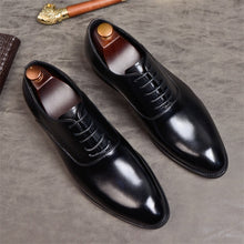 Load image into Gallery viewer, mens formal shoes genuine leather oxford shoes