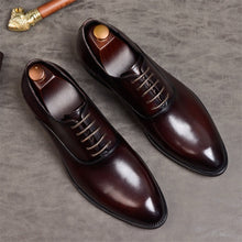 Load image into Gallery viewer, mens formal shoes genuine leather oxford shoes